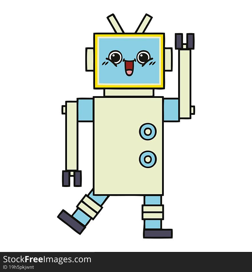 cute cartoon of a robot. cute cartoon of a robot