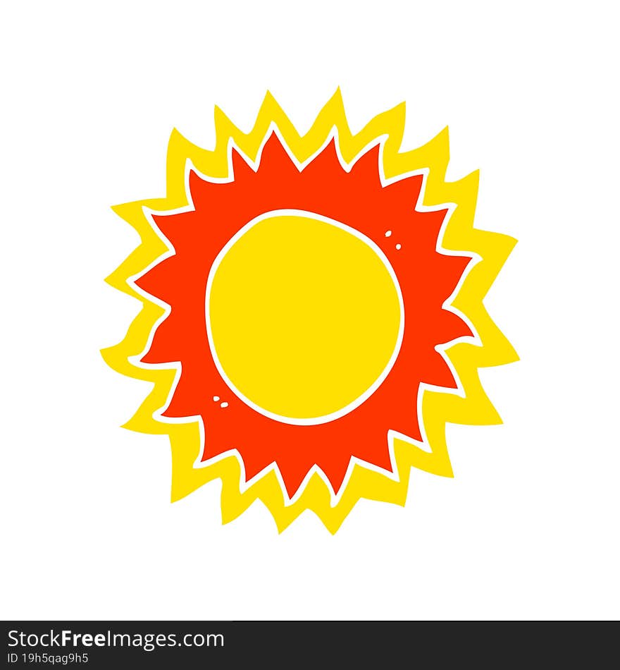 flat color style cartoon sun