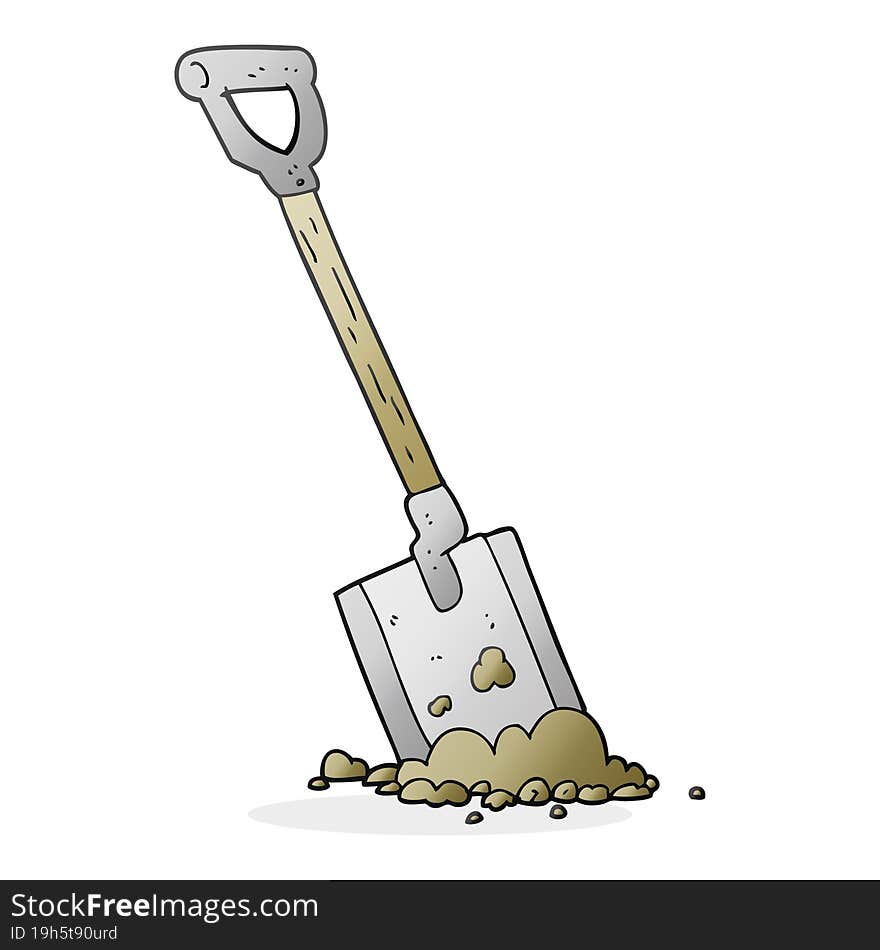 Cartoon Shovel In Dirt