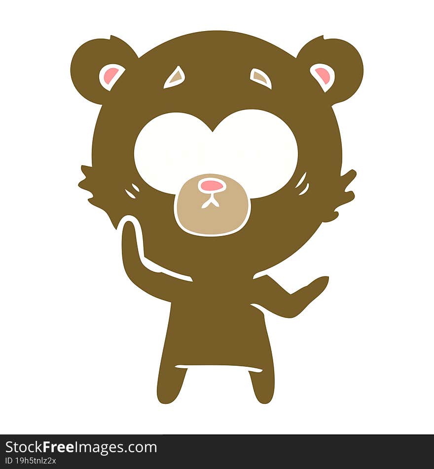 surprised bear flat color style cartoon