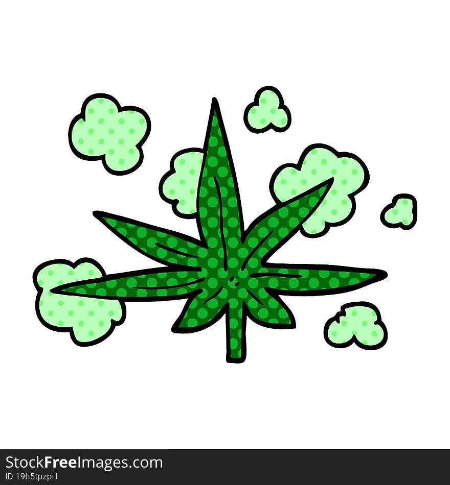 cartoon doodle marijuana leaf