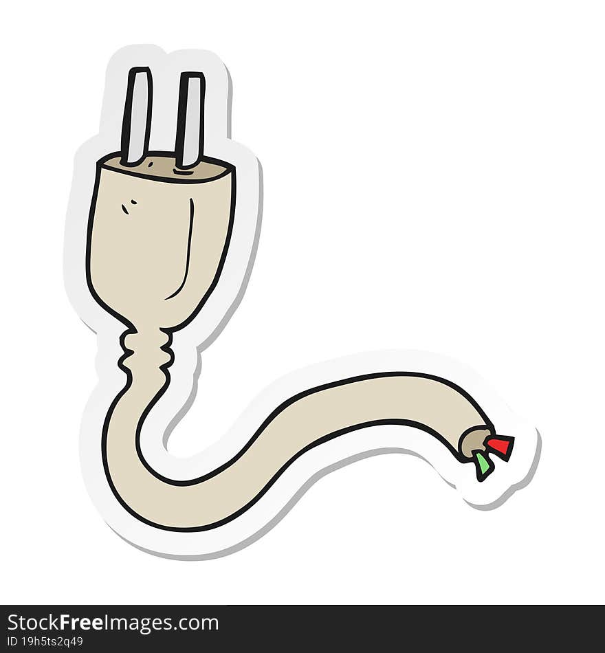 sticker of a cartoon electrical plug