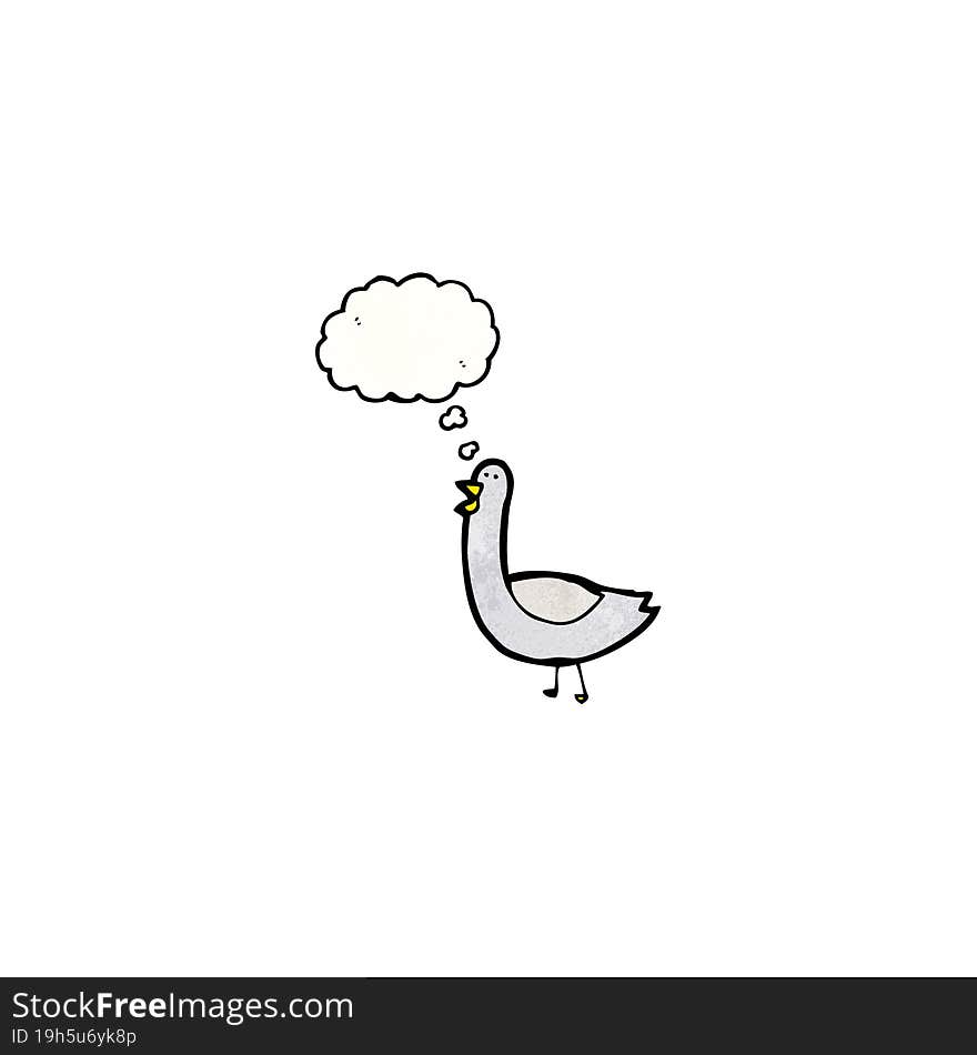 Cartoon Bird With Thought Bubble