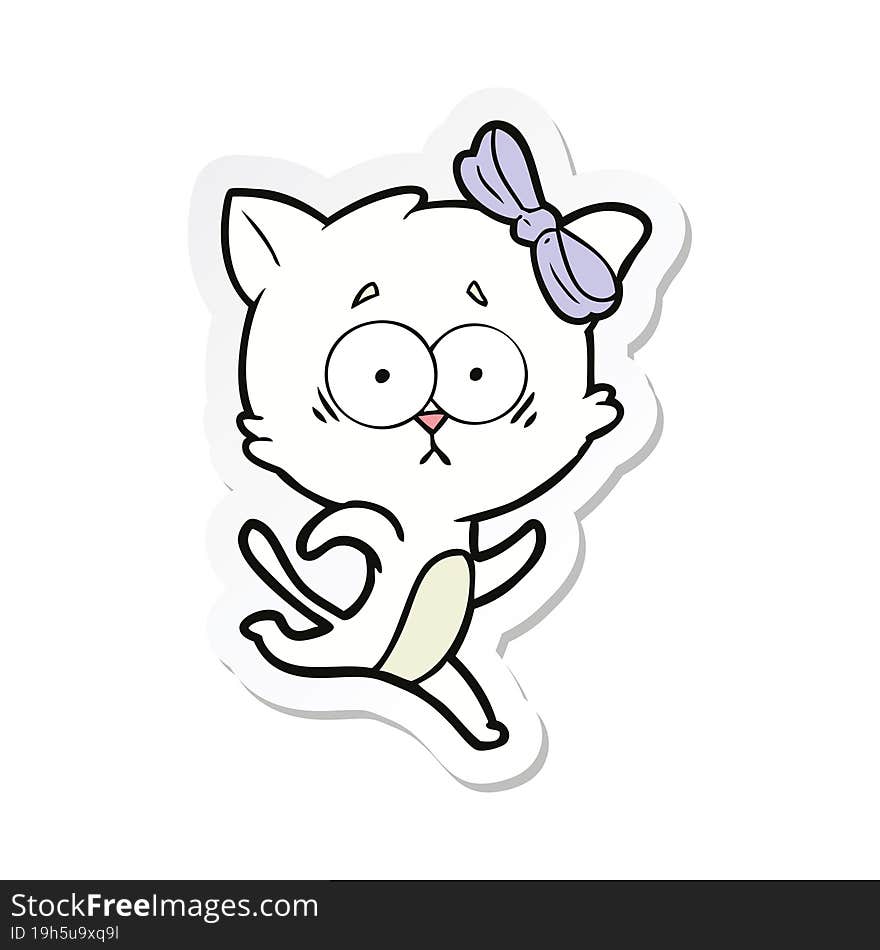 Sticker Of A Cartoon Cat