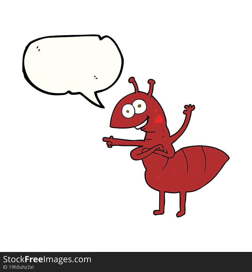 Speech Bubble Cartoon Ant