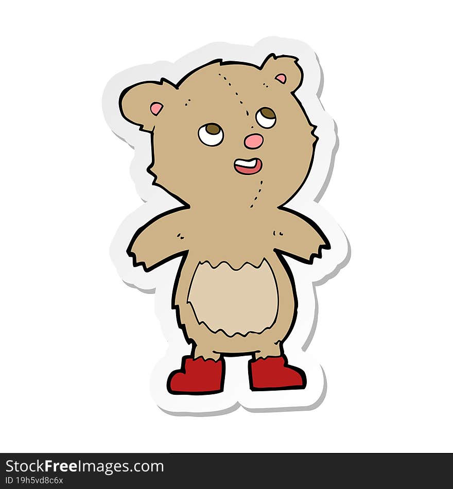 sticker of a cartoon teddy bear