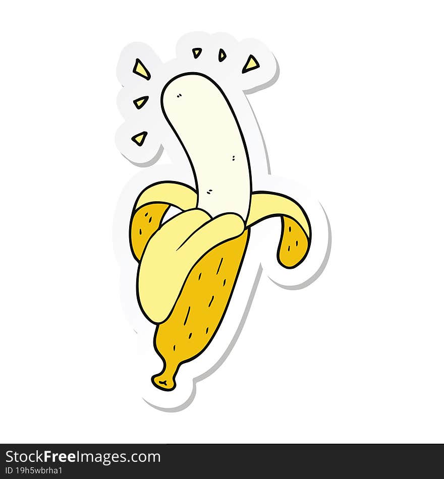 sticker of a cartoon banana