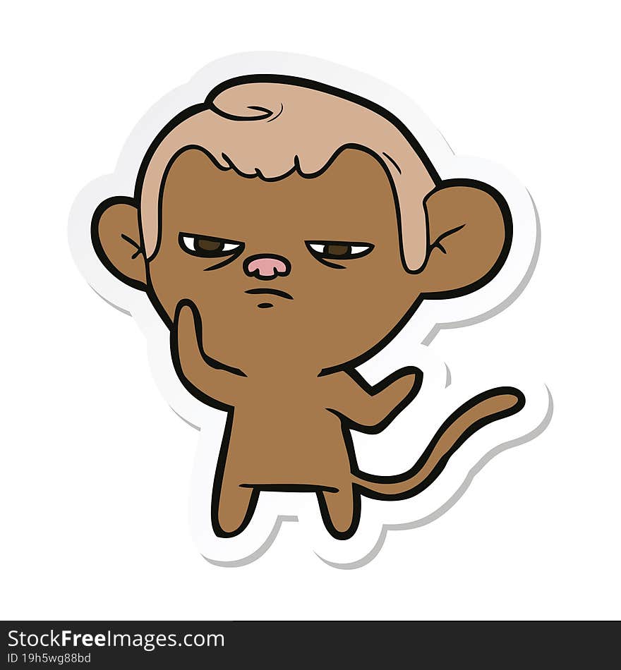 sticker of a cartoon monkey