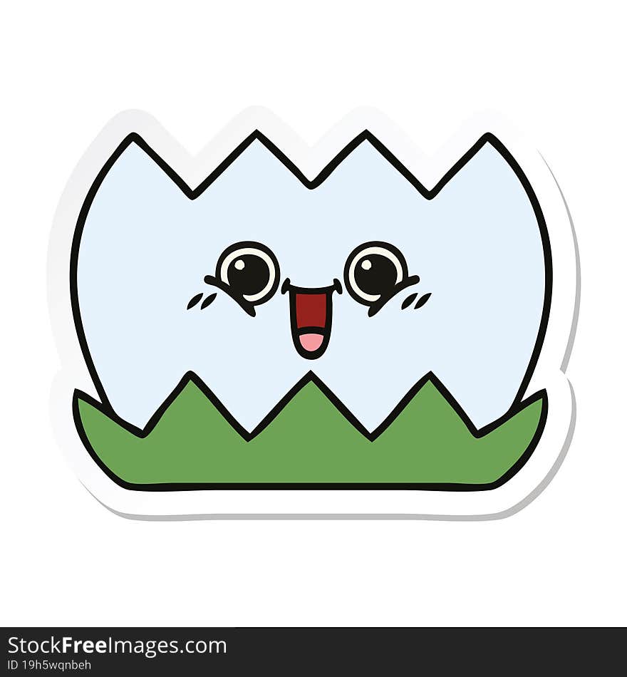 sticker of a cute cartoon water lilly