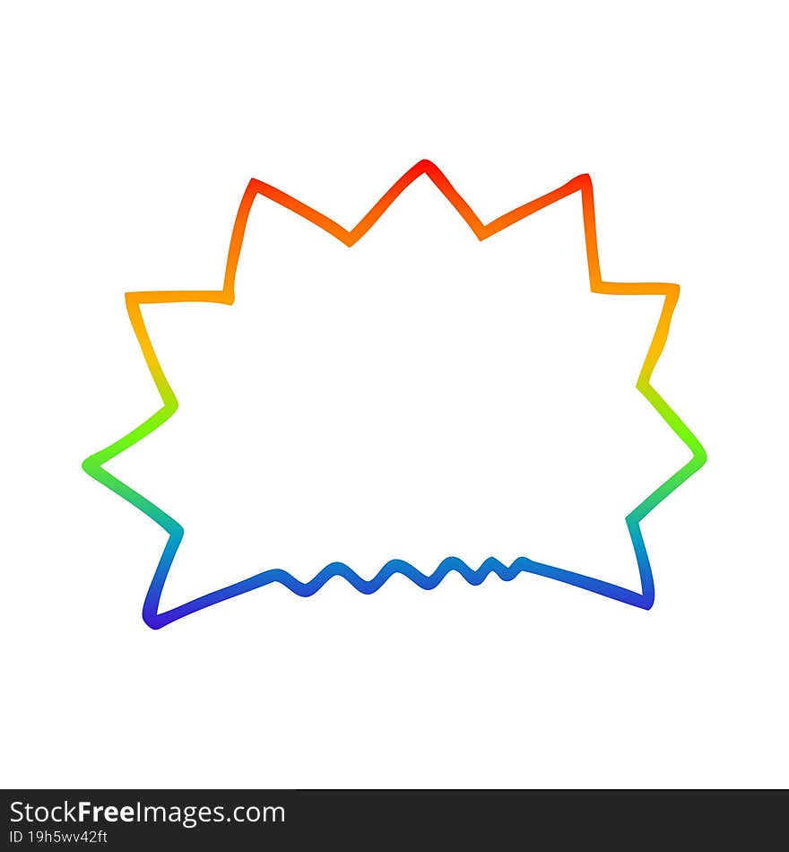 rainbow gradient line drawing cartoon big  bang explosion