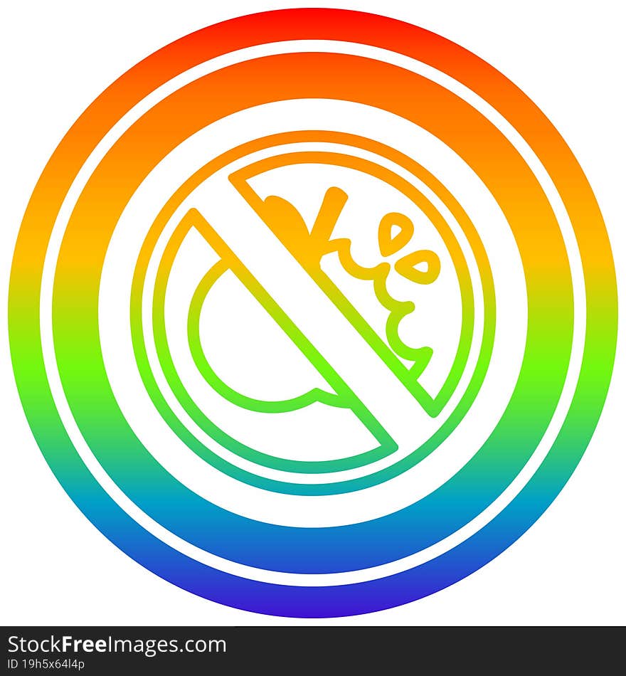 no healthy food circular in rainbow spectrum