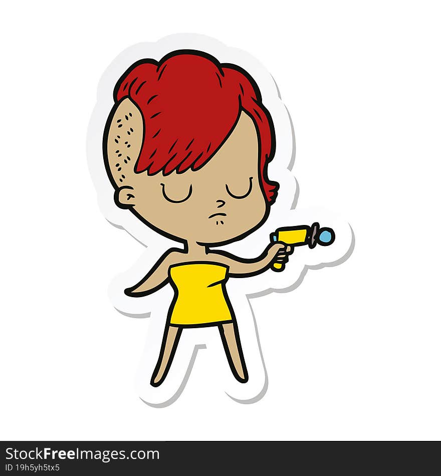 sticker of a cartoon woman