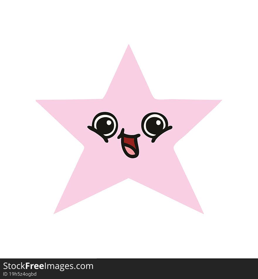 flat color retro cartoon star fish