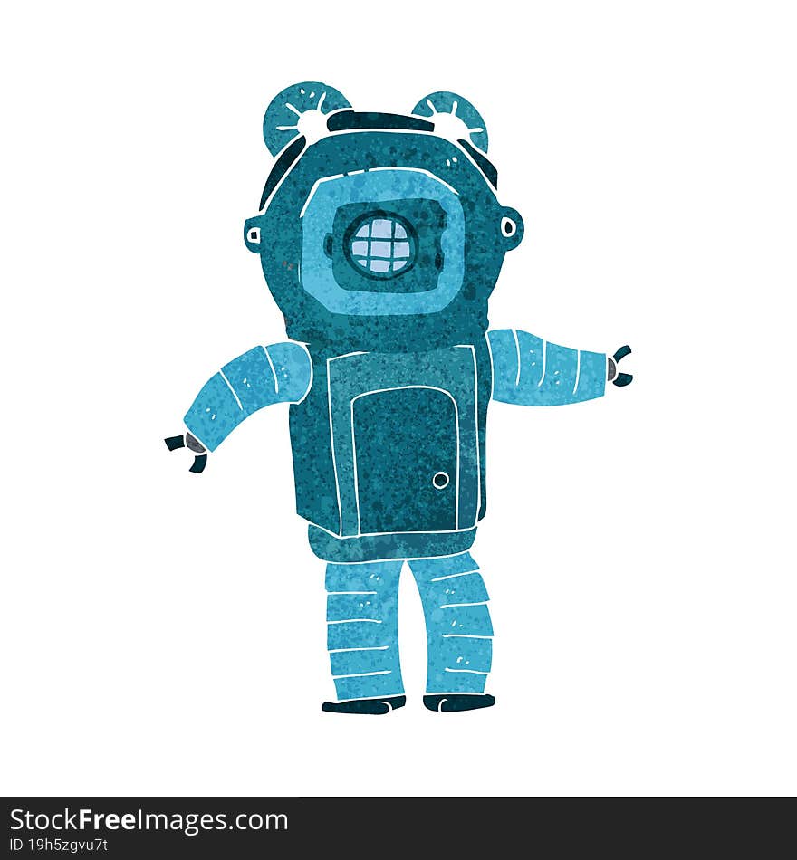 cartoon deep sea diver