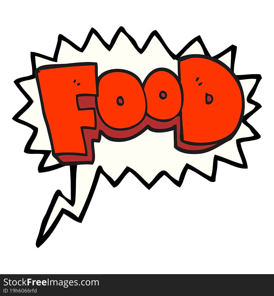 speech bubble cartoon word food