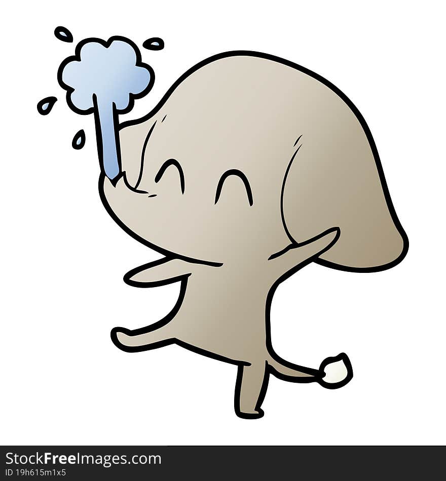 cute cartoon elephant spouting water. cute cartoon elephant spouting water