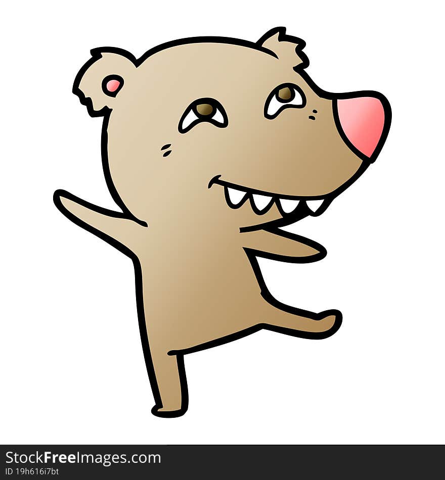 cartoon bear dancing. cartoon bear dancing