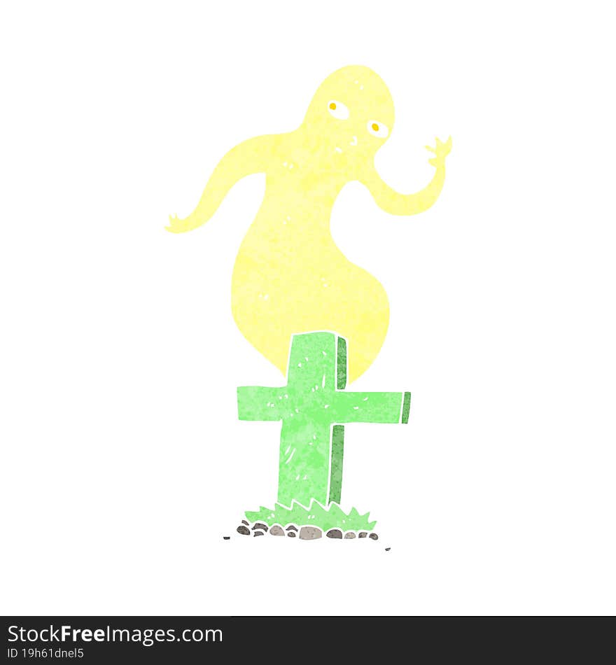 cartoon ghost rising from grave