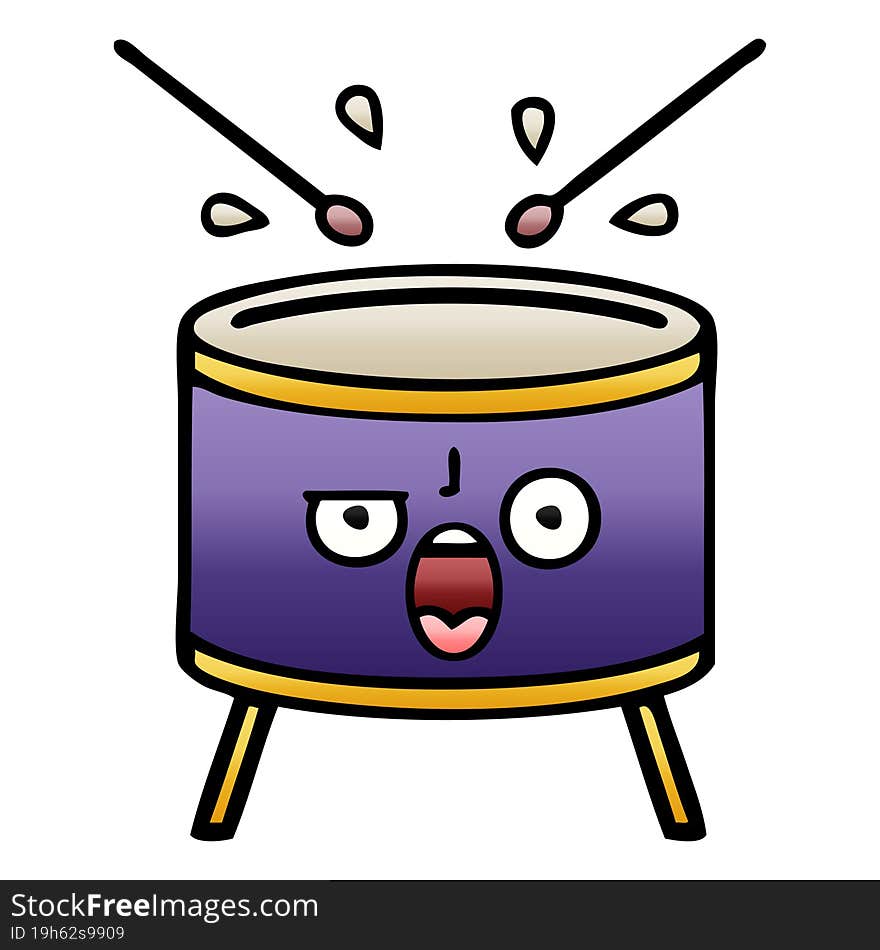 gradient shaded cartoon drum