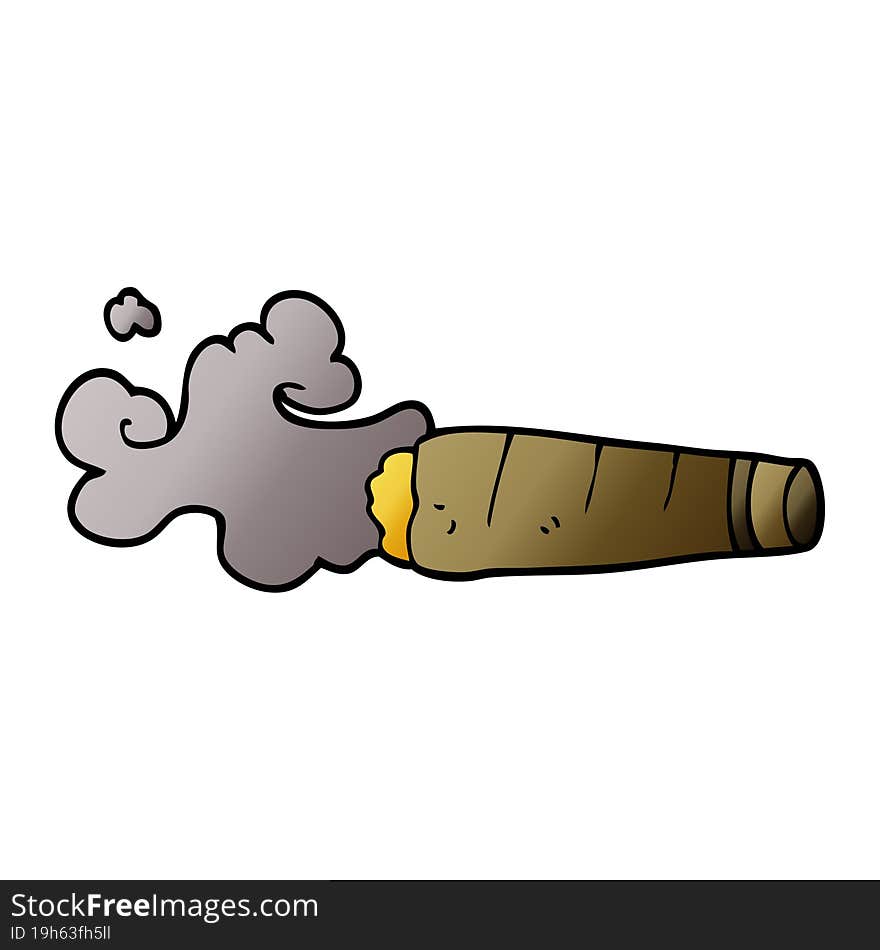 cartoon doodle smoking cigar