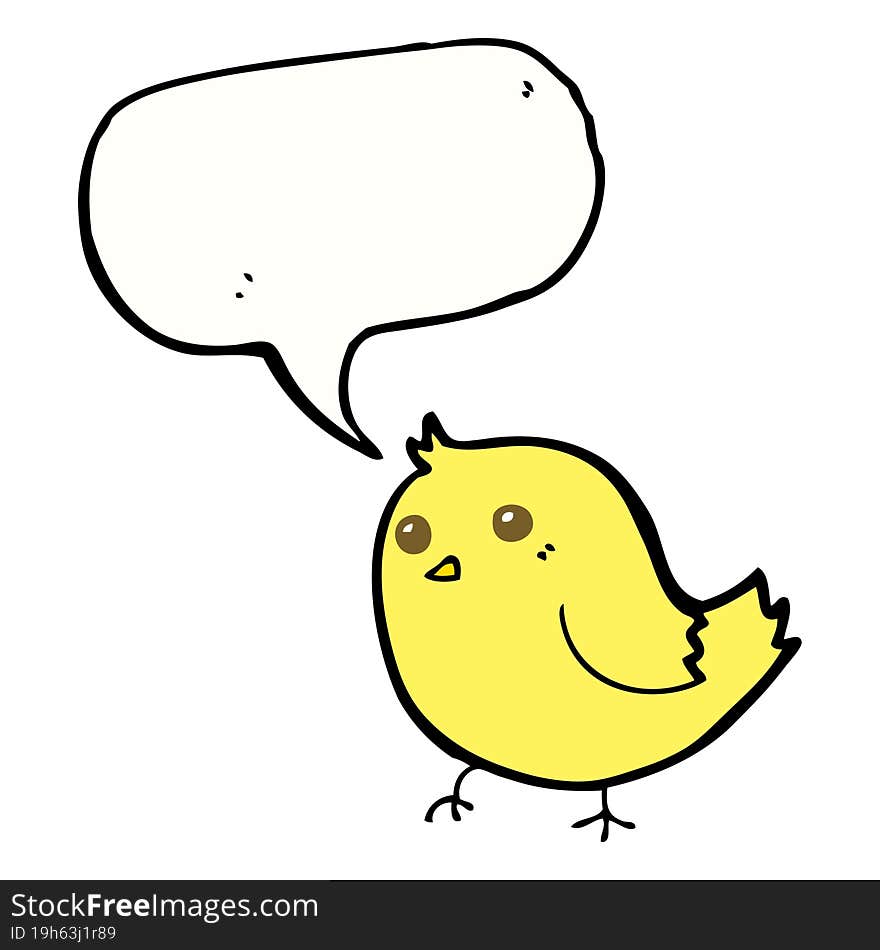 Cartoon Bird With Speech Bubble