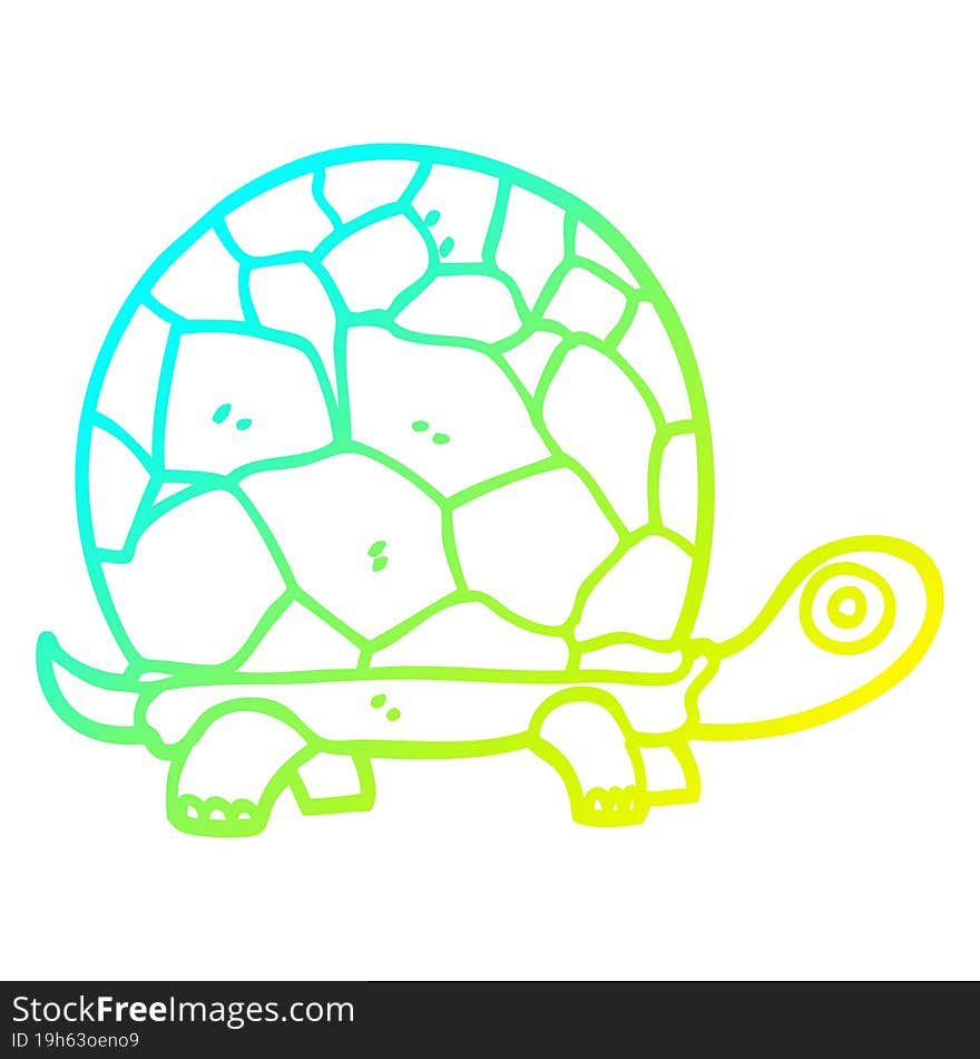 cold gradient line drawing cartoon tortoise