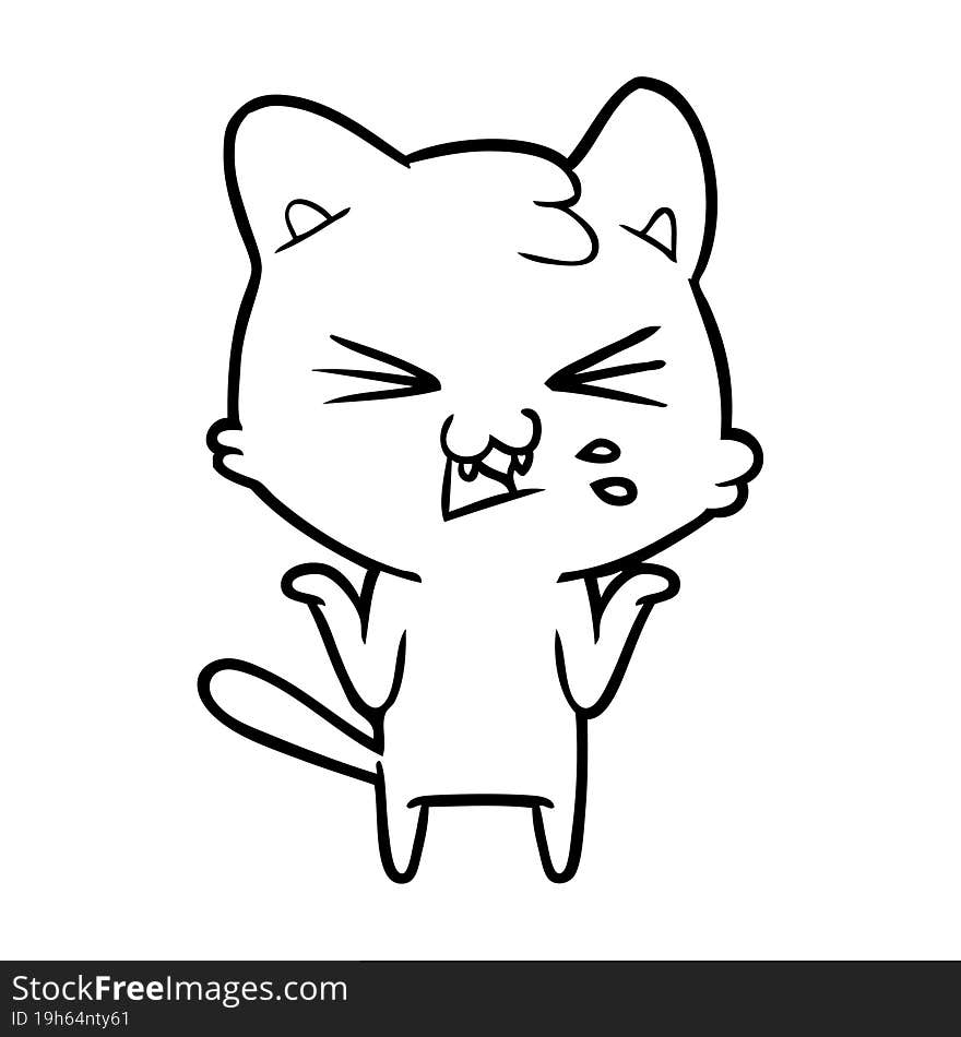 cartoon cat hissing. cartoon cat hissing