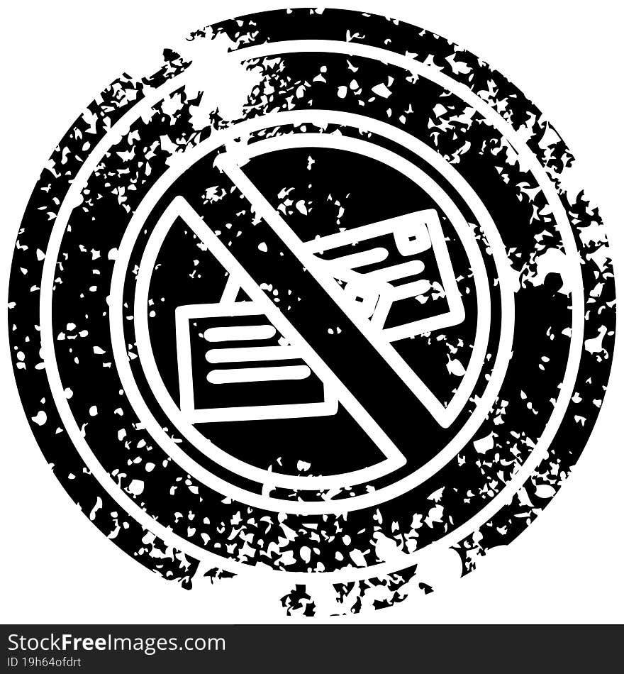 no mail distressed icon symbol