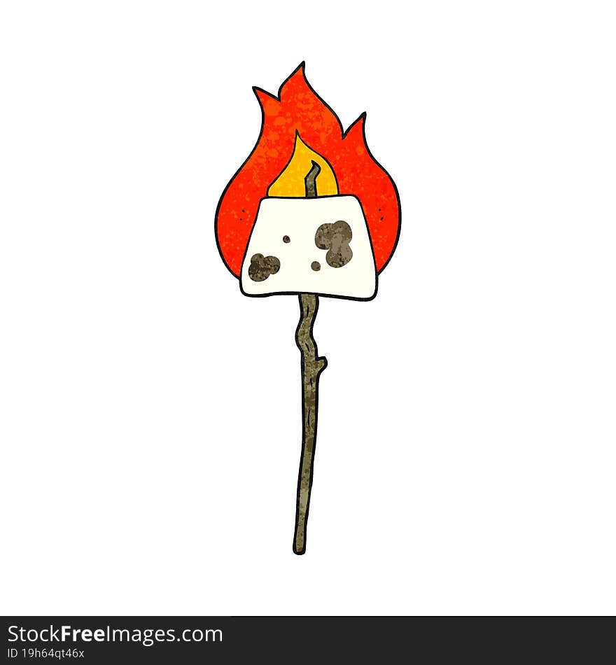 retro cartoon marshmallow on stick