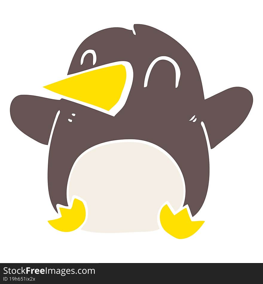 cartoon doodle dancing penguin