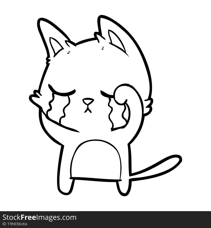 crying cartoon cat. crying cartoon cat