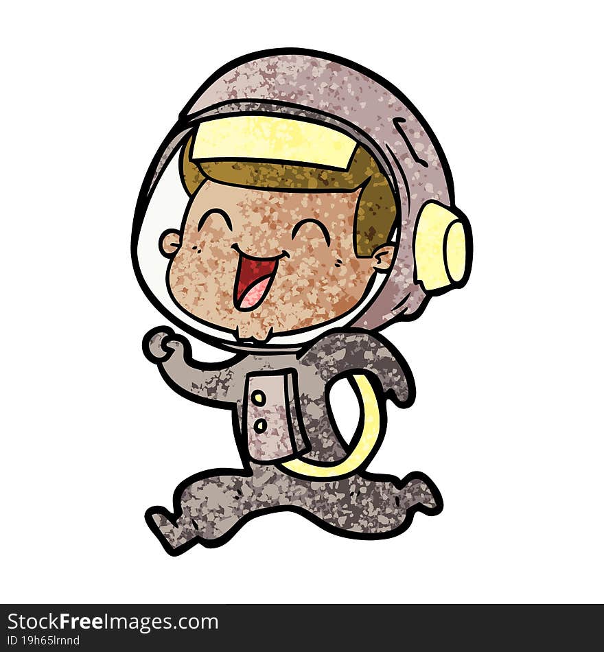 happy cartoon astronaut. happy cartoon astronaut