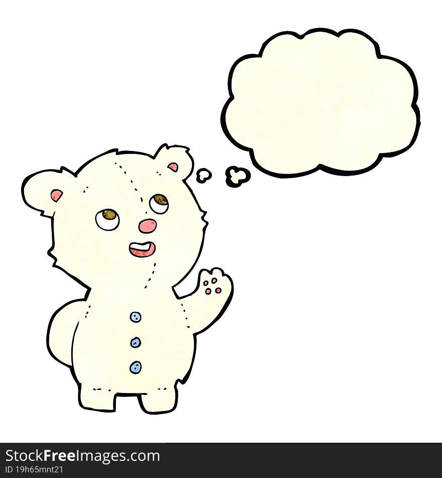 Cartoon Cute Polar Bear Cub With Thought Bubble