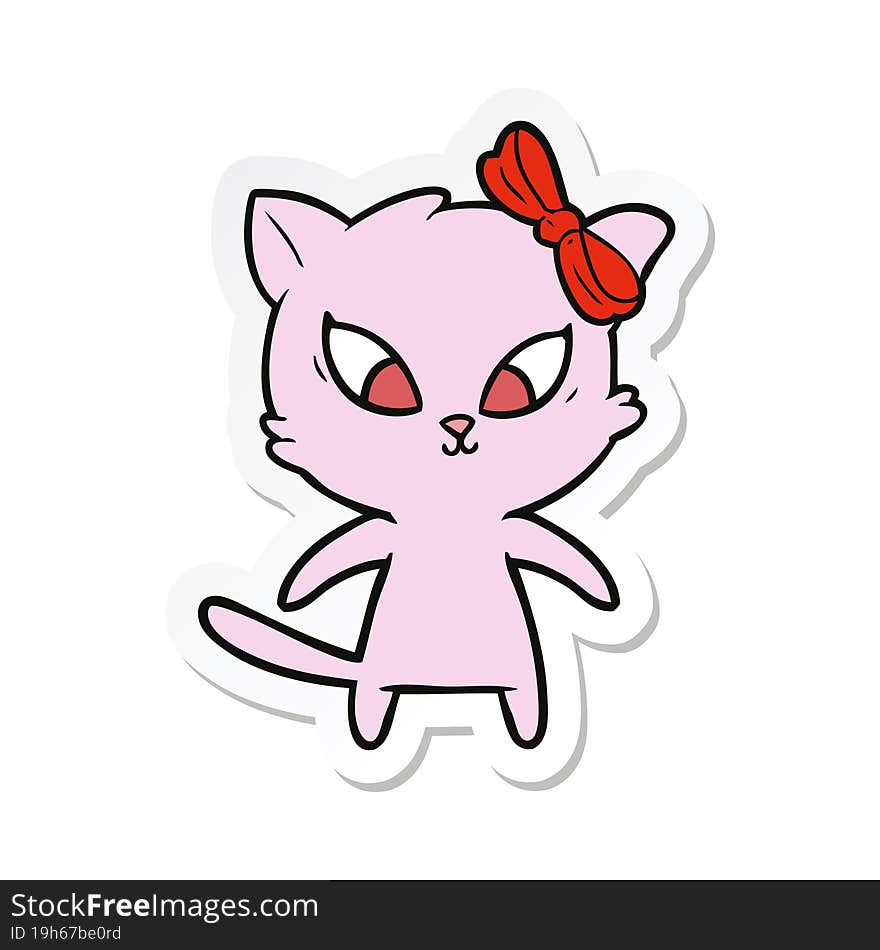 Sticker Of A Cartoon Cat