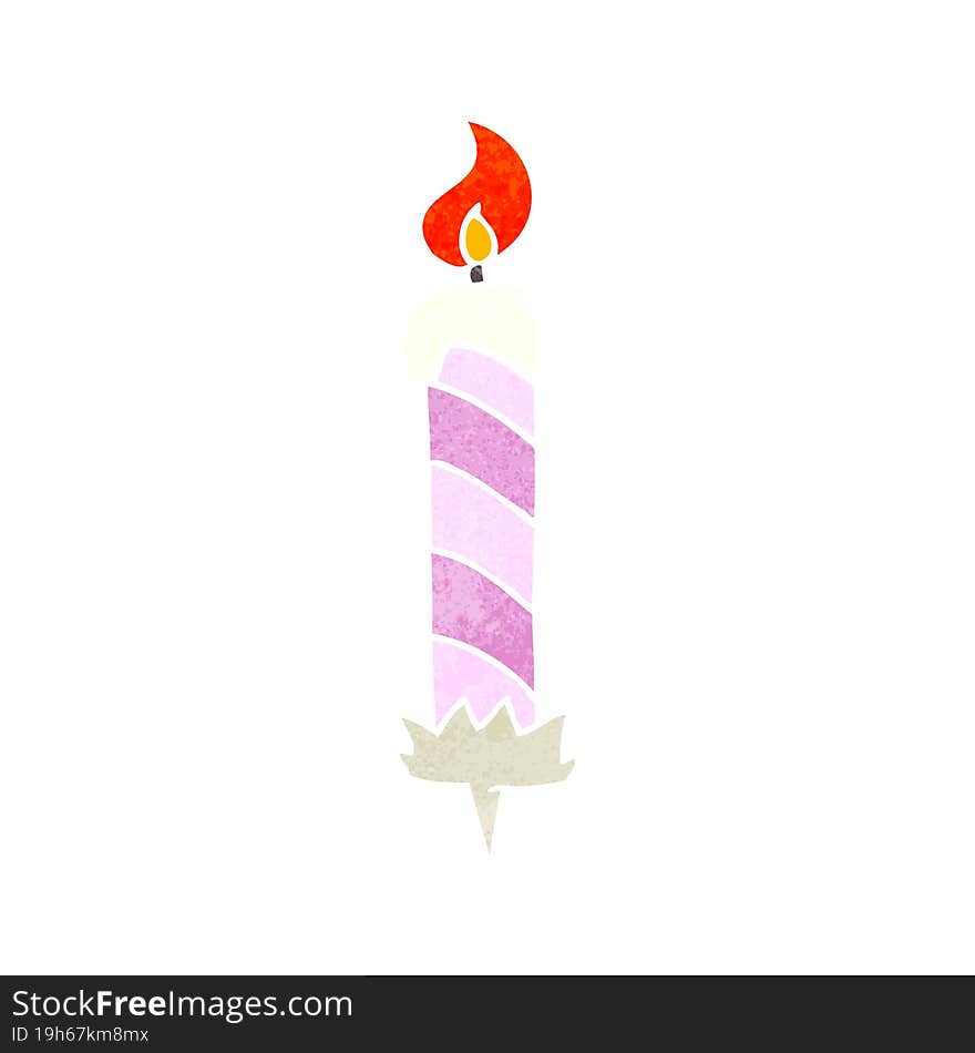 retro cartoon birthday cake candle