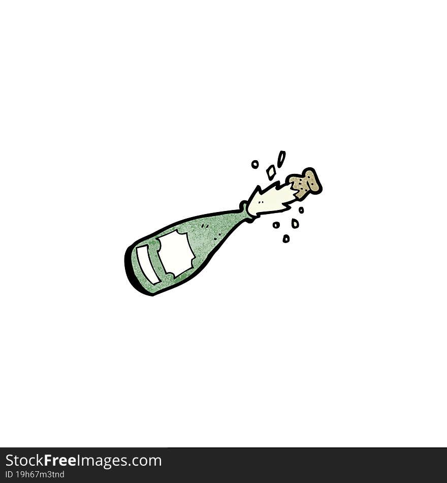 cartoon champagne bottle