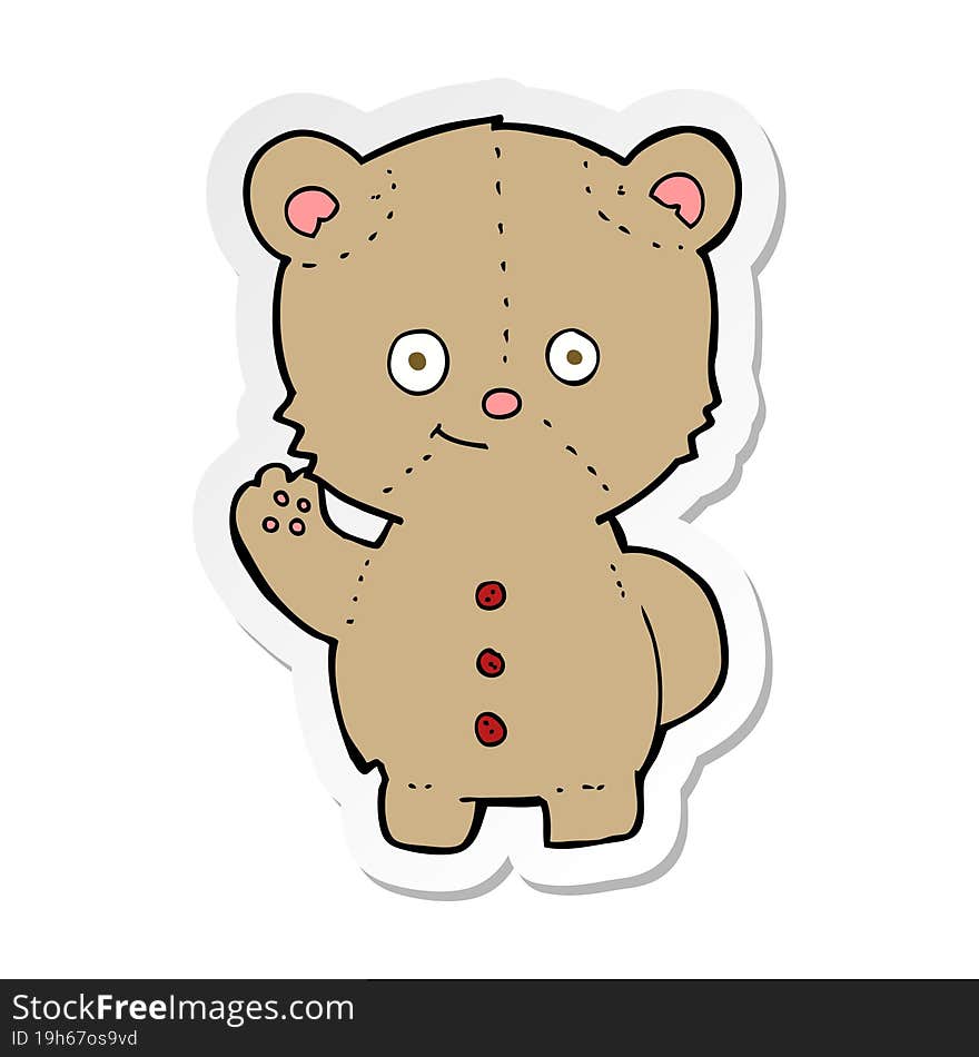 Sticker Of A Cartoon Teddy Bear