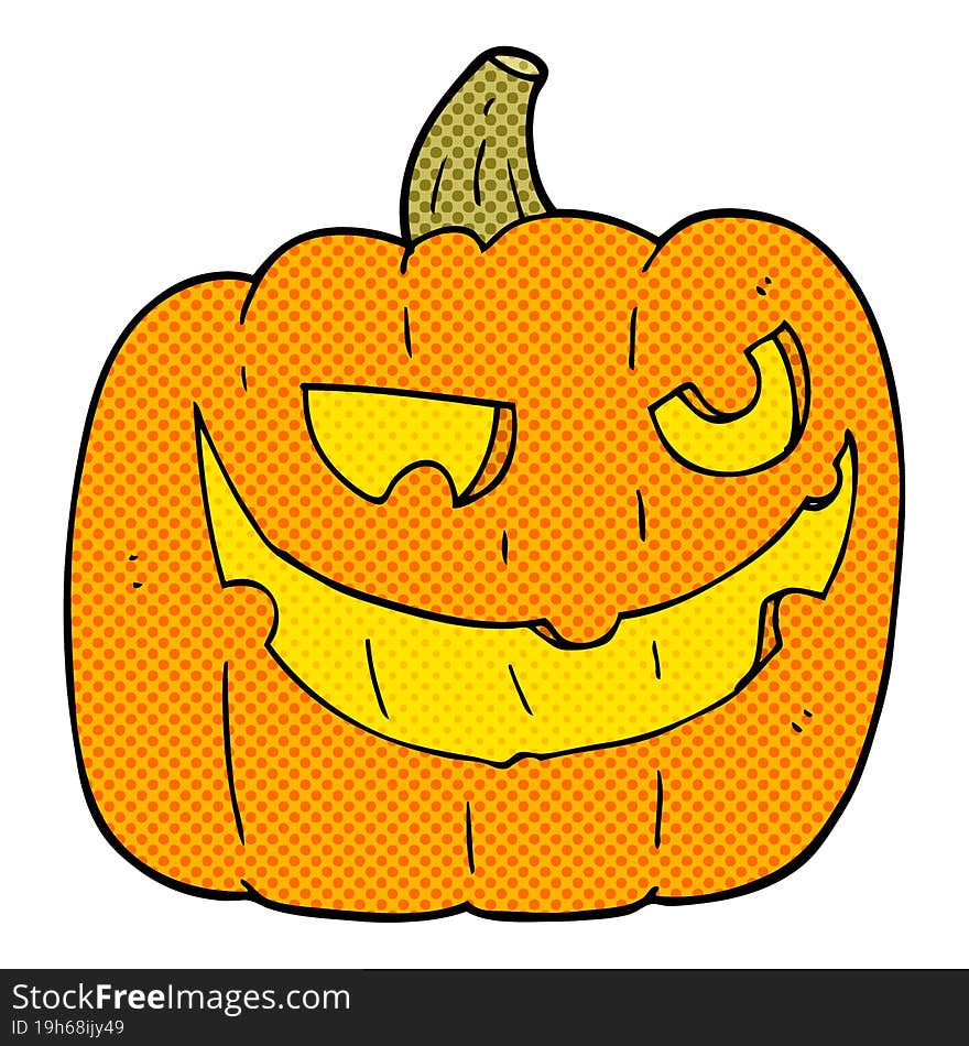 freehand drawn cartoon halloween pumpkin