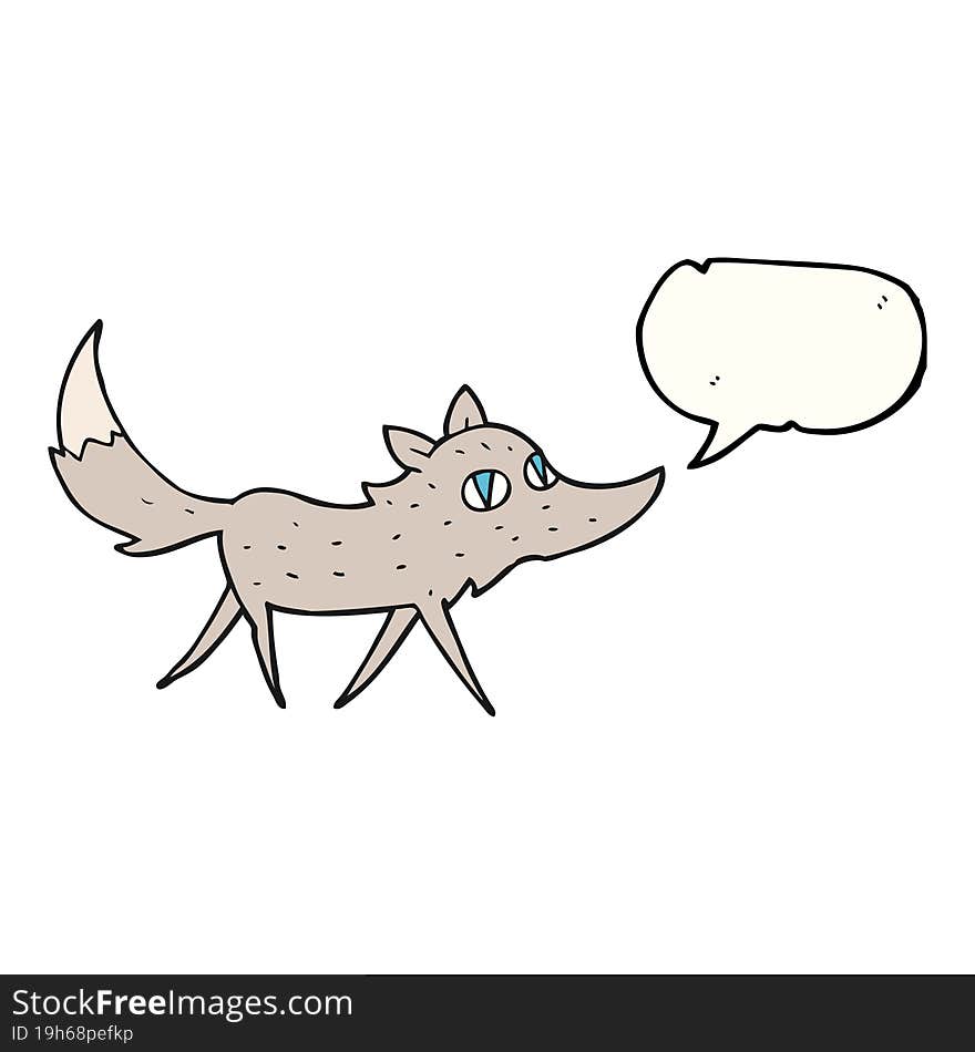 speech bubble cartoon little wolf