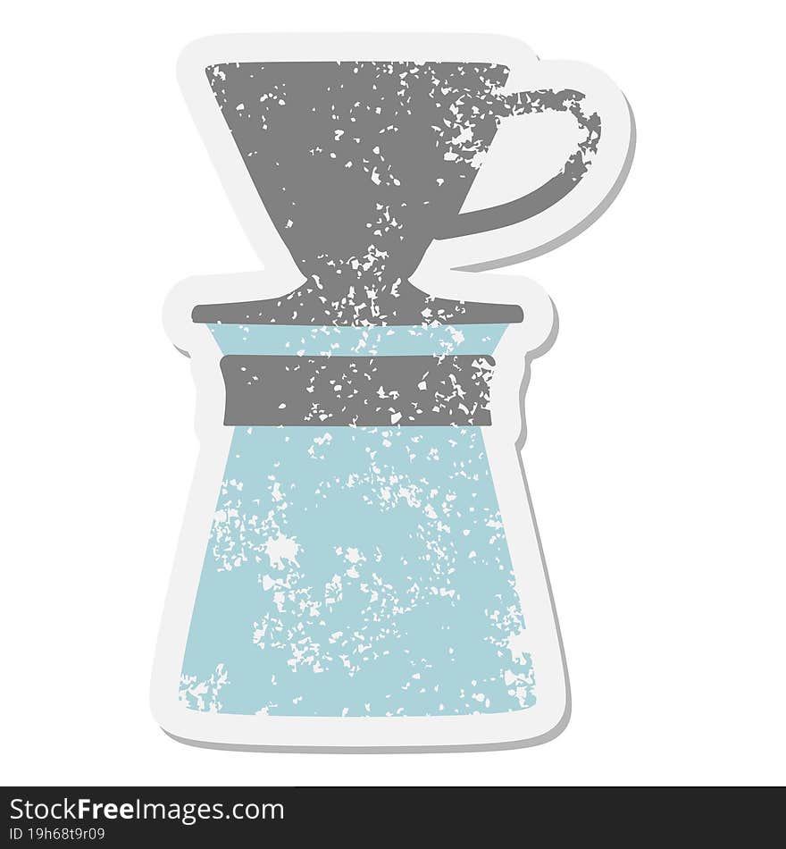 Drip Coffee Maker Grunge Sticker