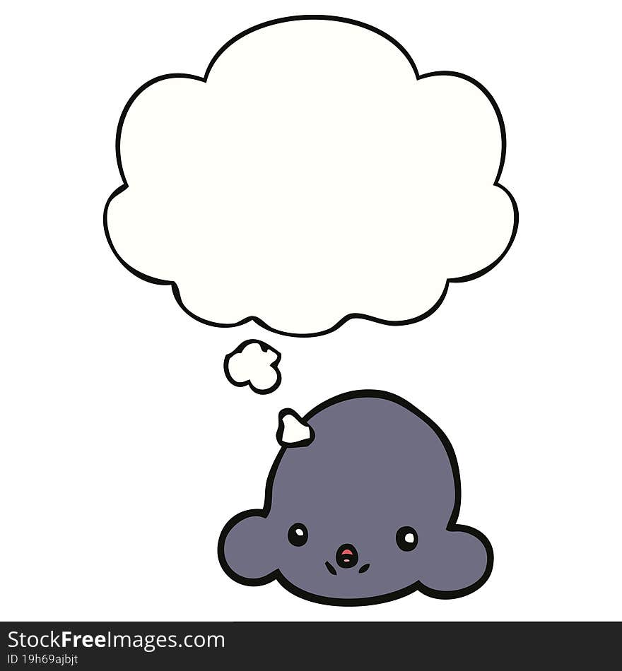 cartoon cloud and thought bubble