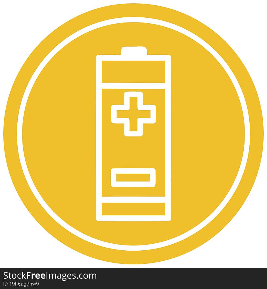 battery circular icon symbol