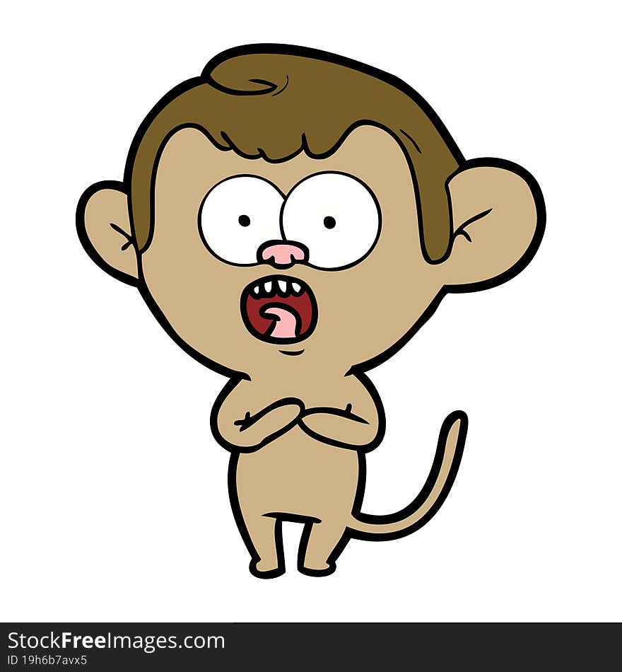 cartoon shocked monkey. cartoon shocked monkey