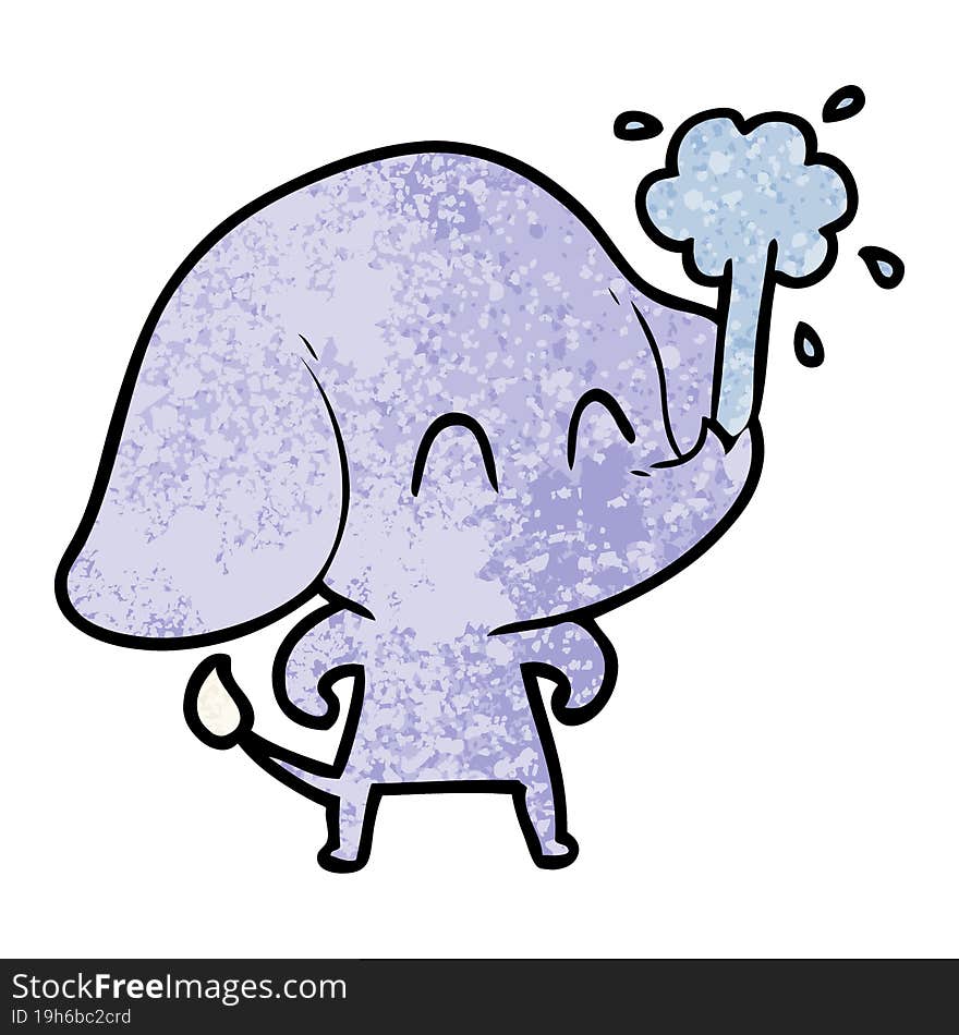 cute cartoon elephant spouting water. cute cartoon elephant spouting water