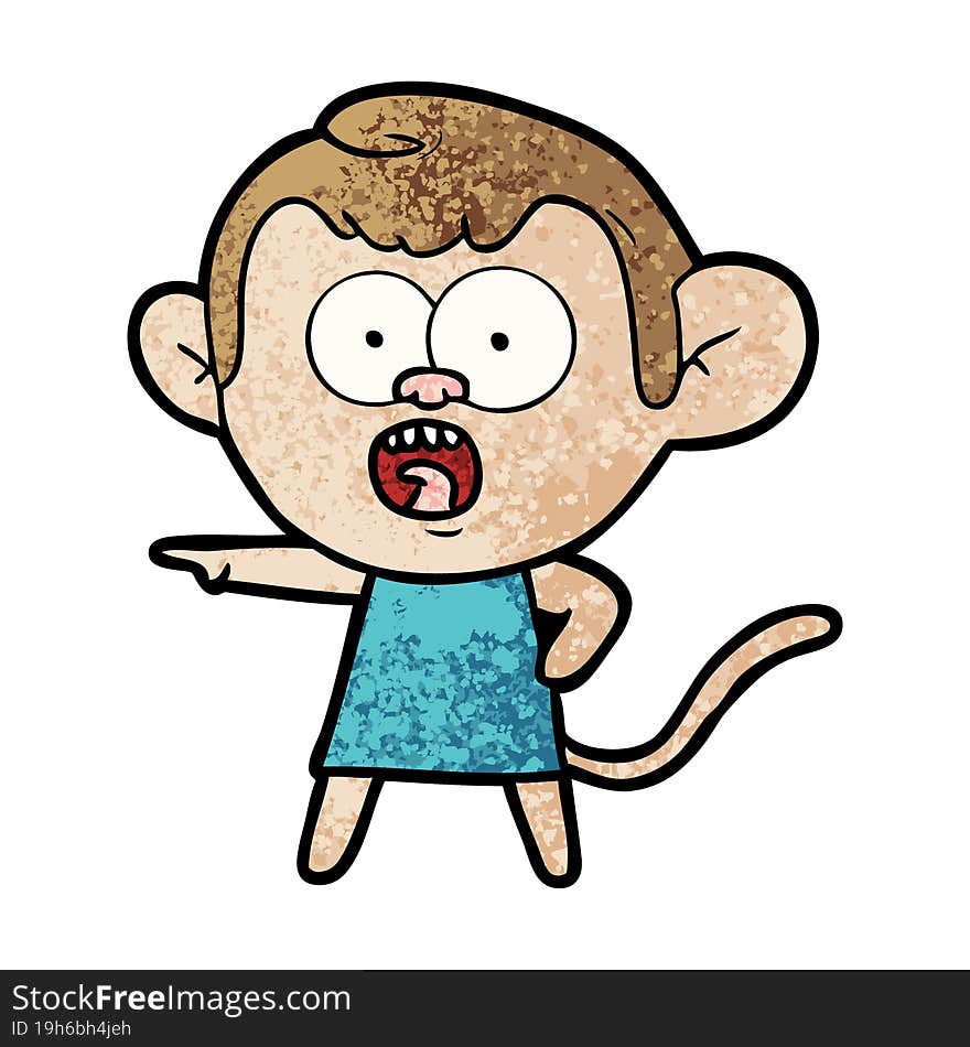 cartoon shocked monkey. cartoon shocked monkey