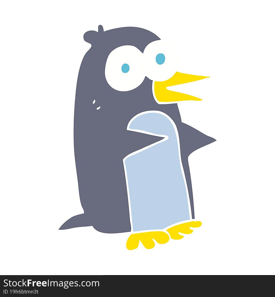 flat color illustration of penguin. flat color illustration of penguin