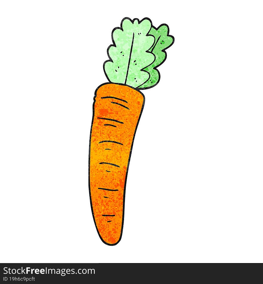 freehand textured cartoon carrot