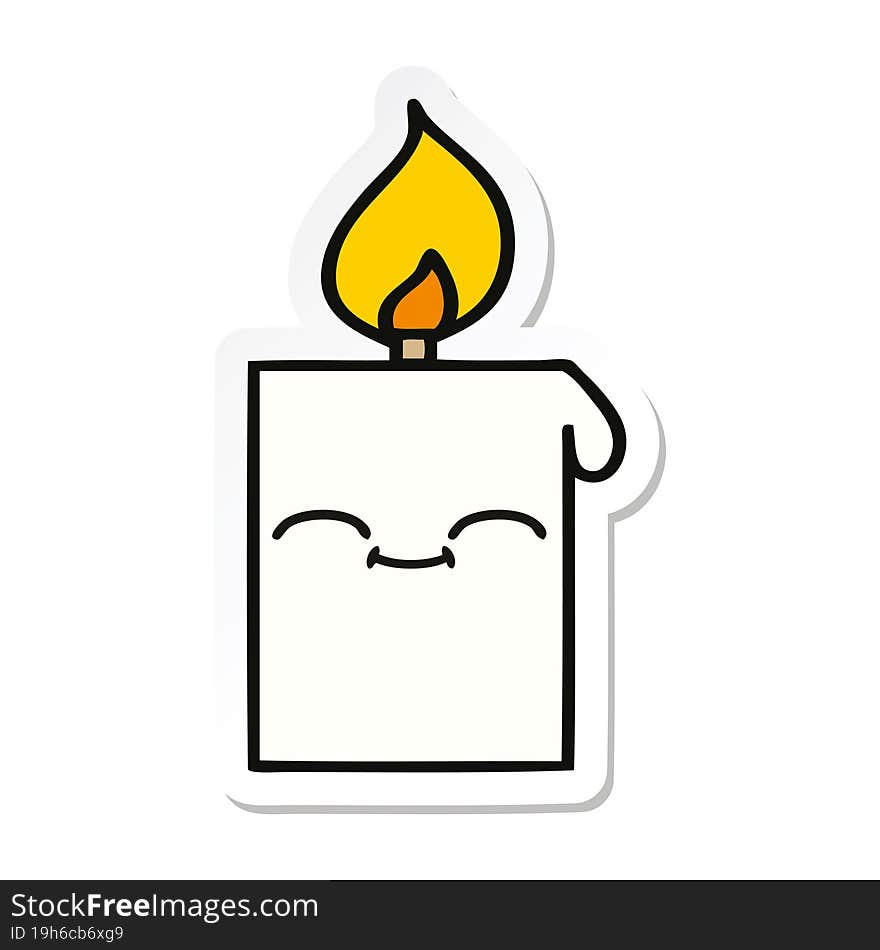 sticker of a cute cartoon lit candle