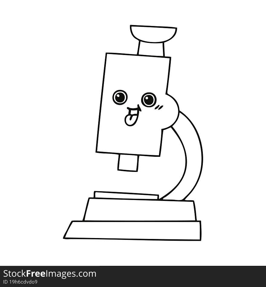 line drawing cartoon microscope