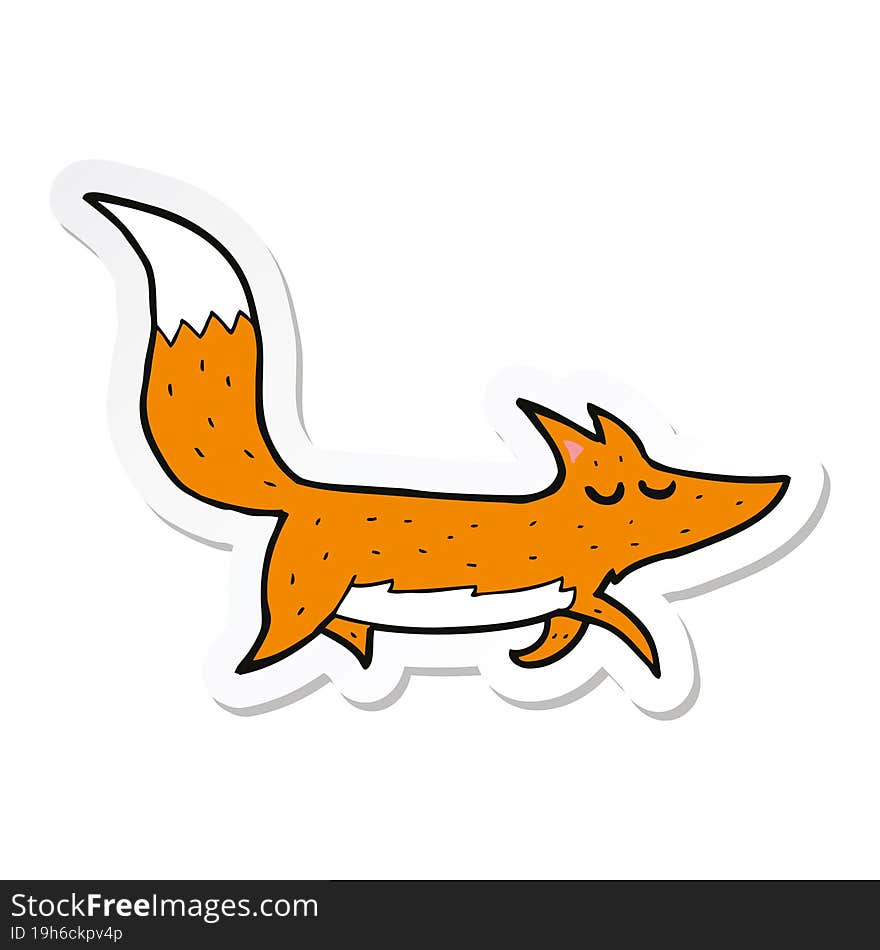 sticker of a cartoon wolf